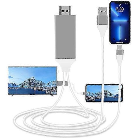 Câble convertisseur numérique vidéo haute définition USB 3.1 Type-C vers HDMI MHL 4K, adapté à la connexion de téléphones Android à des moniteurs et des projecteurs. (1/4)