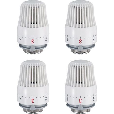 Satz mit 4 Thermostatköpfen, Ersatzkopf für M30 x 1,5 Heizkörperventil, Thermostat-Heizkörperventil