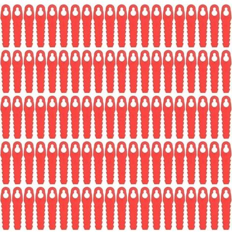 Lames De Rechange en Plastique, 100 Pièces pour Tondeuse à Gazon De Cour, Lames De Tête De Coupe De Rechange, 85Mm, Accessoires De Tondeuse à Gazon De Jardin (Rouge) (1/5)