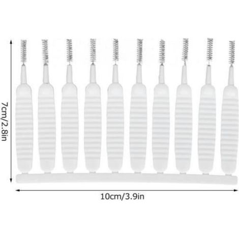 Ashata Brosse de nettoyage de trou de douche 10PCS Douche Trou Gaps Bore Cleaner Brosse De Nettoyage Anti-Collage Pour Pommeau De (1/4)