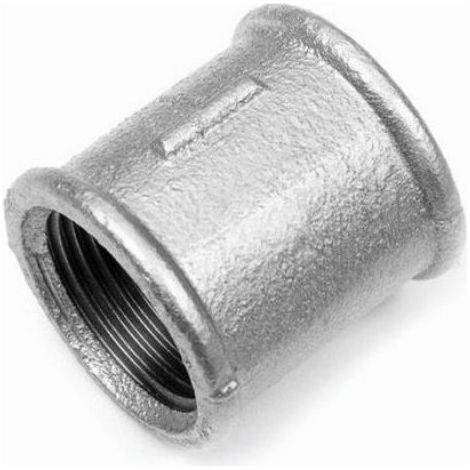 Manchon - Fonte Malléable Galvanisée - Filetage R Rp - Pour Raccordement Tube Fileté - Transfert Liquide - 2 Pouces - 1 Pièce