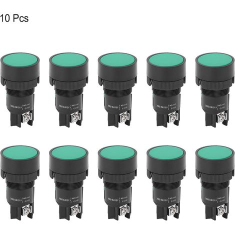Lot de 10 boutons de réinitialisation à tête plate XB2 en plastique, 22 mm, pour circuit de commutation, vert EA131 (1/5)