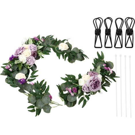 2 Bouquets de Mariée Artificiels en Forme de Rose, Couleurs Vives et Sans Odeur, Décoration Florale pour Cérémonie 18063 SZ (1/5)