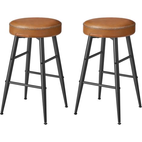 Lot de 2 Tabourets de Bar, en Similicuir, Hauteur d'Assise 63 cm (1/5)