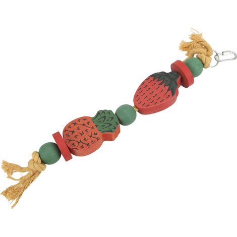 Jouets à mâcher pour perroquets : blocs de bois en forme de fraise, jouets à mâcher en ficelle pour oiseaux en cage. (1/5)