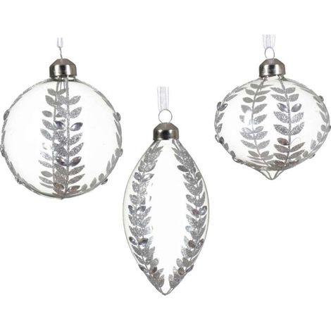 Sfera trasparente con decori glitter