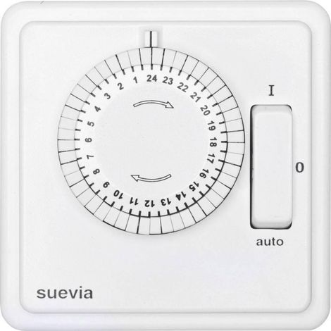 SUEVIA SU280447 PROGRAMADOR HORARIO ANALÓGICO EMPOTRAR 2200 W IP20 PROGRAMA DIARIO ON/OFF/AUTO PROGRAMA