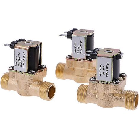 électrovanne électrique en laiton G1/2 pour chauffe-eau solaire, compatible avec les tensions d'alimentation de 12 V CC, 24 V CA et 220 V CA. (1/5)