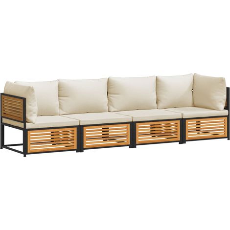 Maison Exclusive - Salon de jardin avec coussins 4 pcs bois d'acacia massif (1/5)