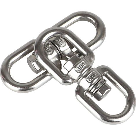 Sollbry 2 pièces Permanent à pivot en acier inoxydable antirouille, accessoire de suspension rotatif jusqu'à pour chaise hamac,corde d'escalade, yoga aérien (1/5)
