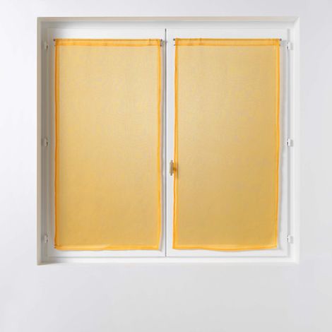 Paire de Rideaux Voile 60 x 90 cm Sandras Jaune (1/3)