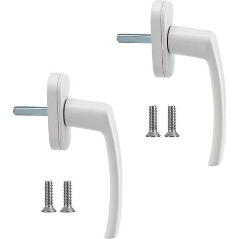 Poignée de fenêtre en aluminium massif 2 pièces – Compatible fenêtres standards – Installation facile avec vis fournies – Longueur 140mm (1/5)