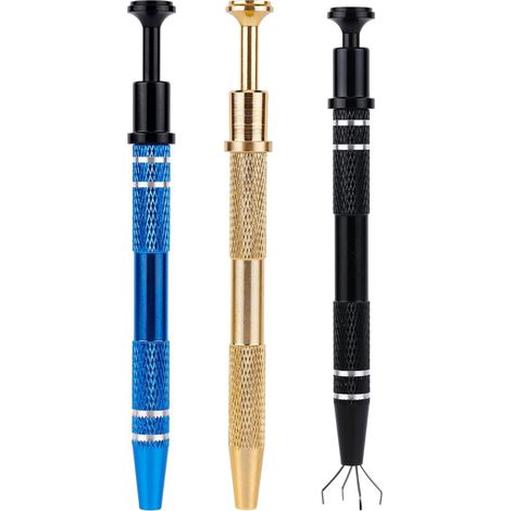 Ensemble de 3 outils de perçage, pince à bijoux et outil de prélèvement de puces IC à 4 broches en alliage d'aluminium