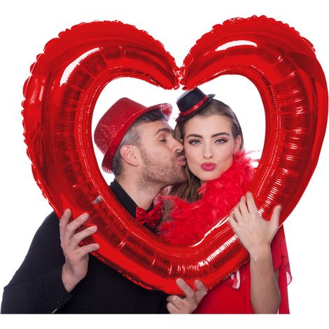 Cadre photo en forme de cœur rouge (1/3)