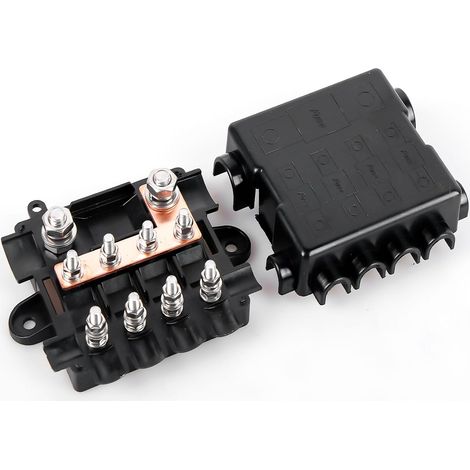 Fuse Holder for 1 x Mega + 4 x Midi Power Distribution Fuses Polyamide Housing with Cover Fuse Holder for High and Medium Circuits for Car, Boat, SUV, Truck, Style (1/5)