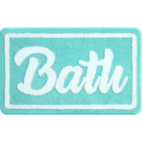 Tapis de douche antidérapant, tapis de douche doux en fibre ultra fine, tapis de douche absorbant l'eau, lavable à la machine, 40 x 60 cm - turquoise (1/2)