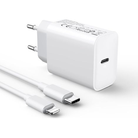 30W Chargeur USB C Rapide for iPhone 14/14/Pro/14 Pro Max/14 Plus/13 12 11 SE XR X XS 8, USBC Charger Prise Secteur Type C Alimentation Adaptateur et 2M Cable (1/5)
