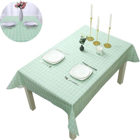 Nappe à carreaux – Nappe carrée en PVC imperméable et oléofuge, résistante et facile à nettoyer, idéale pour les repas, les fêtes, les vacances, en intérieur comme en extérieur. (1/5)