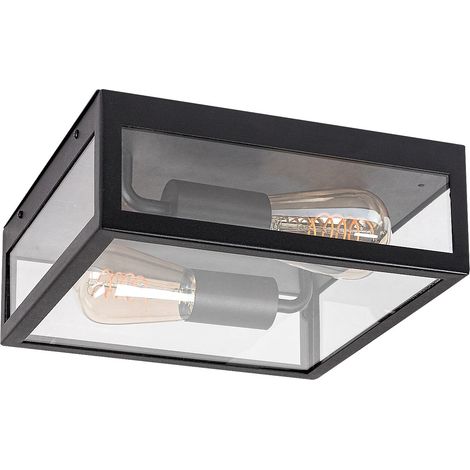Plafonnier extérieur 2xE27 Zaton noir mat Rabalux (1/5)