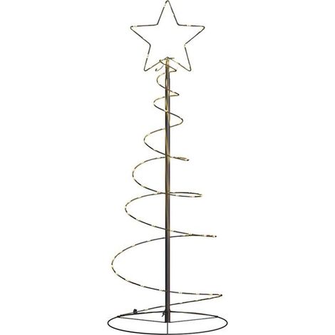 Un sapin de Noël à LED, équipé de 80 lumières LED blanc chaud, d'une hauteur de 120 cm. (1/5)