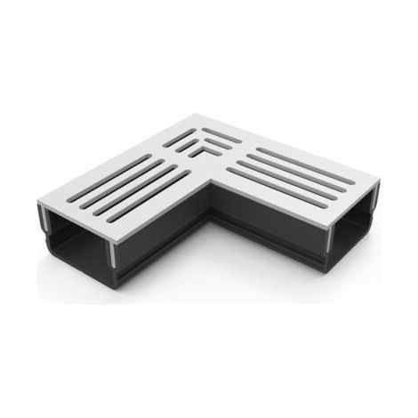 Caniveau 3XS MINI L 6,5 cm Grille aluminium - StarDrain - LINE ECO - Élément d'angle