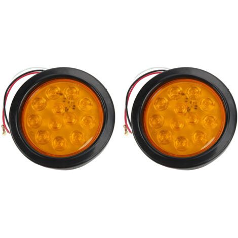 Runde 12-LED-Anhängerrückleuchte, Bremslicht, Blinker, gelb, für Sattelzugmaschinen