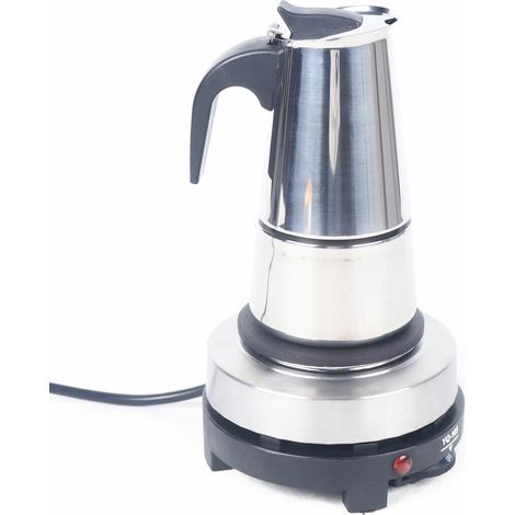 Elektro Kaffeekanne Kaffeebereiter Espressokännchen Espressokocher Kanne Set 220 V Edelstahl 300ml 6 Tassen (1/5)