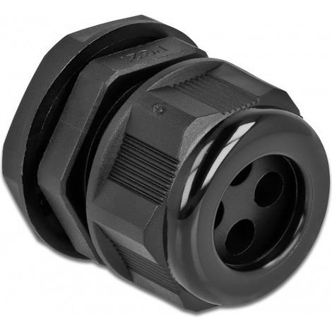 DELOCK PRESSE-ÉTOUPE PG21 POUR CÂBLE ROND AVEC 4 ENTRÉES DE CÂBLE NOIR 60381