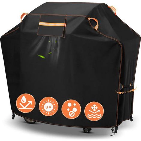 Housse de barbecue pour gaz, tissu Oxford 420D imperméable, résistance aux intempéries, avec ventilation, anti-poussière, 146 × 61 × 122 cm (1/4)