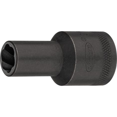 VIGOR Spiralnutenausdreher-Einsatz, 1/2 (12,5 mm) Vierkant hohl, Außen Schraubenausdreher Profil, SW 11 mm (1/4)