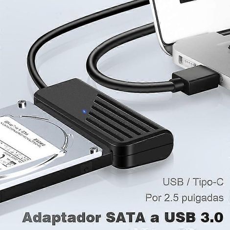 Adaptateur câble SATA vers USB 3.0 vers SATA 2,5 pouces, convertisseur SSD/HDD USB-C vers SATA 2,5 pouces, mode veille automatique, disque dur Plug and Play (1/5)