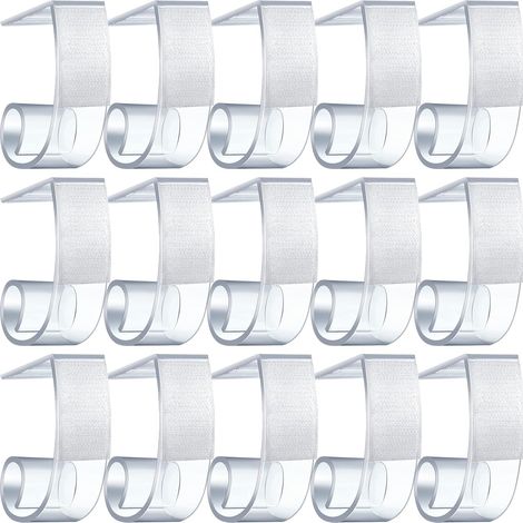 Boao 50 Stück transparente Tischdeckenclips, Kunststoffclips mit Klettverschluss für Tischdecken, Hochzeiten, Partys im Innen- und Außenbereich, Restaurants, Haushalte, 4,5 bis 4,5 cm (1/3)