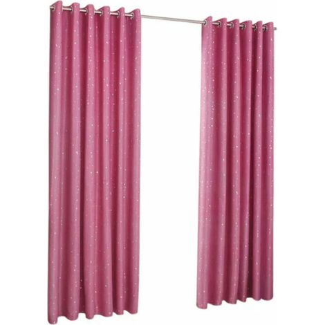 Rustic Star Embellishment Blackout Rideau Perforé Coulissant Adapté à La Fenêtre Du Salon Porte Patio, 1 Panneau, 100Cm250Cm, Rose 100Cm250Cm, Rose (1/5)