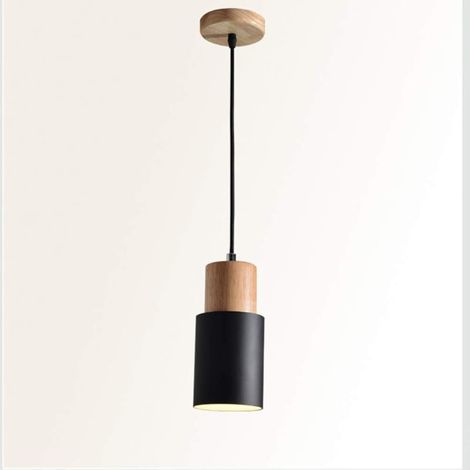 E27 Suspension Industriel Plafonnier Lustre Vintage Edison Minimaliste Lampe suspendu Rétro Antique Vintage Edison,Abat-jour de Cage à la maison Chandelier Shade (Noir) (1/5)
