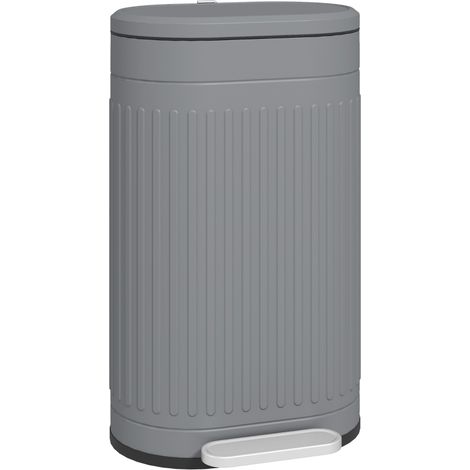 30L Metal Kitchen Bin, with Soft-Close Lid - Grey