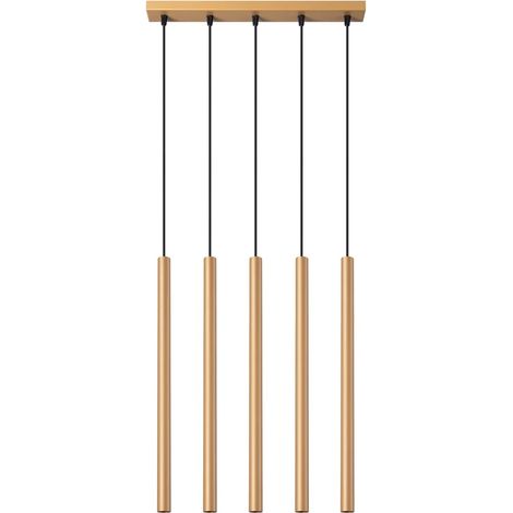 Lámpara colgante Vacu dorado, 5 luces (1/5)