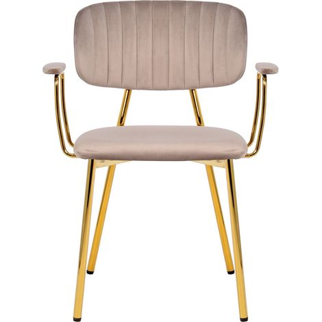 Set di 2 sedie con braccioli Kian 200 in velluto taupe (1/3)