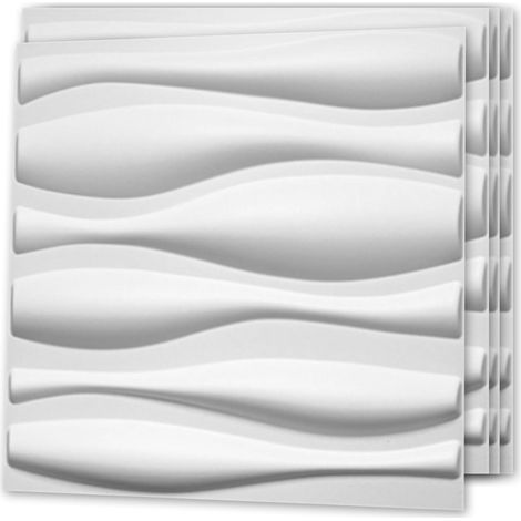 Panneau mural décoratif 3D en PVC pour salon, chambre à coucher, hall, bureau, centre commercial, 10 m², blanc (1/5)
