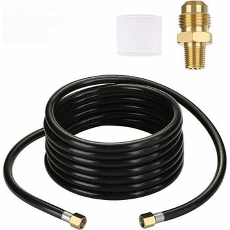 Tuyau de propane robuste de 1,5 m POL vers 6,35 mm, évasements mâles inversés pour remorque, camping et grillades, usage quotidien, tuyau de rechange