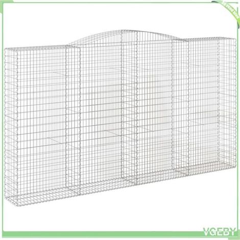 Panier de gabion arqué - FAFEICY - 153541 - 400x50x220/240 cm - fer galvanisé - fil 3,5 mm (1/4)