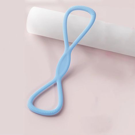 Bande de résistance en forme de 8 - convient aux hommes et aux femmes - corde de traction en silicone de 6,8 kg (15 livres) idéale pour les exercices des épaules, du dos et des bras - poignée antidéra (1/5)
