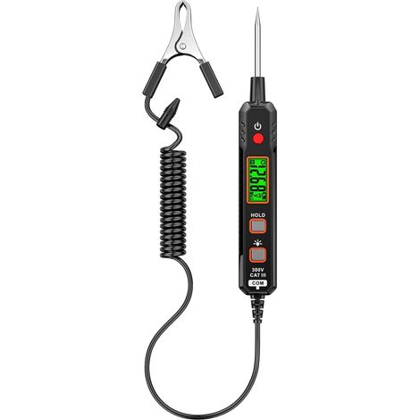 B1 Spannungsprüfer Berührungslos, Stromkreistester mit Bereich DC 0,8V-100V, Durchgangsprüfung, elektrische Tester mit Taschenlampe, Summer Alarm für Autobatterie Kontinuität Sicherungen (1/5)
