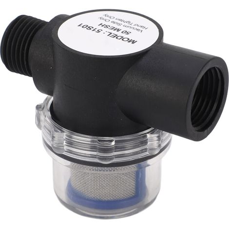Filtre en ligne fileté femelle 1/2 po 14, tamis de 50 mailles, construction en plastique, crépine d'eau pour canalisation (1/5)