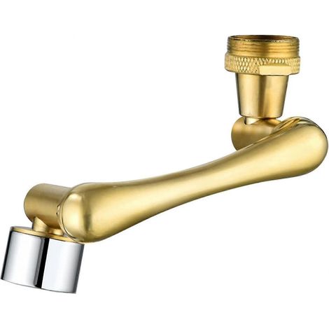 Aérateur de robinet pivotant à 1080° + 360° amélioré, aérateur de robinet pivotant pour salle de bain avec filtre anti-éclaboussures à grand angle (1/5)