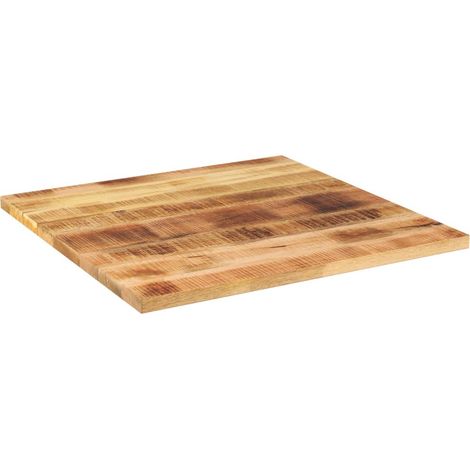 Dessus de table  Dessus de bureau  Plateau de table 70x70x3,8 cm carré bois massif de manguier brut