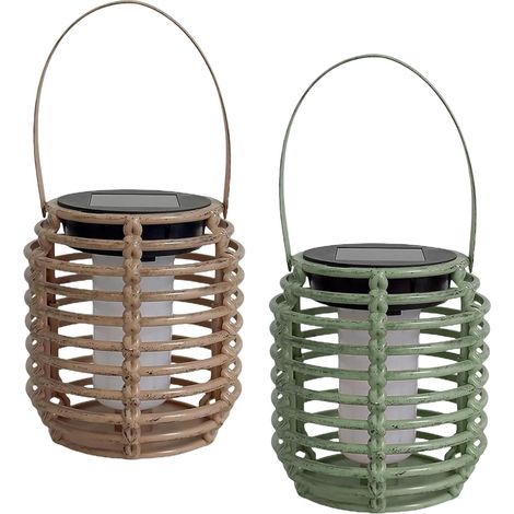 Lampes solaires d'extérieur pour jardin, lanternes solaires décoratives étanches en forme de vigne (marron et vert) pour arbres, patios, jardins, cours et pelouses. (1/4)