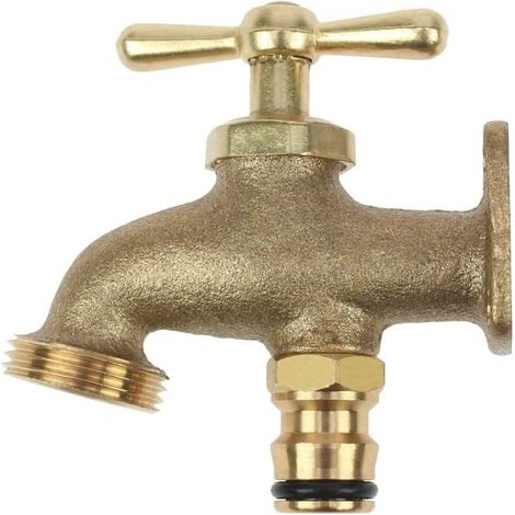 Massiver Messing-Außenwasserhahn, kompatibel mit Rohrverschraubungen – Ideal für Wohnsiedlungen, Sandkästen und Baustellen – Kein Wasseranschluss erforderlich (1/5)