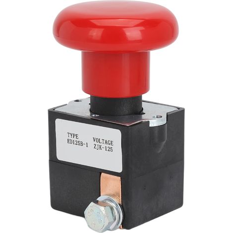 Bouton d'arrêt d'urgence DC80V Fiable Interrupteur de coupure de secours Remplacement pour Chariot élévateur Transpalette Albright Électrique 125A (1/5)