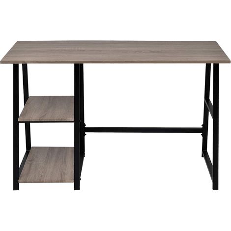 Maison Exclusive - Scrivania con 2 Ripiani Grigio e Rovere (1/5)