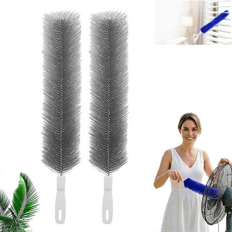 Lot de 2 brosses de nettoyage pour ventilateurs (modèle 2026), flexibles et réutilisables, en microfibre, pour ventilateurs de plafond, bouches d'aération de climatiseurs, de sèche-linge et de chauffa (1/5)